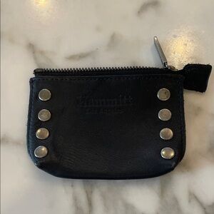 Hammitt Black Leather Pouch with Silver Accents